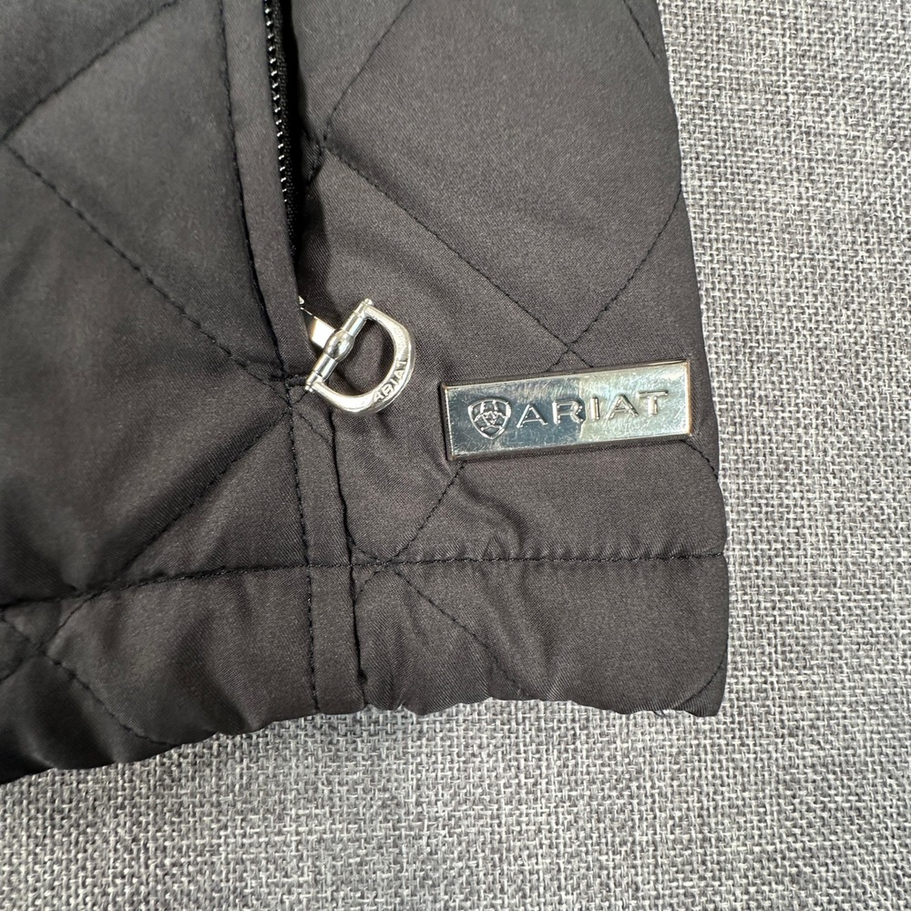 Ariat Quilted Equestrian Jacket Womens Small Black Horseback Riding Barn Coat - Picture 7 of 13
